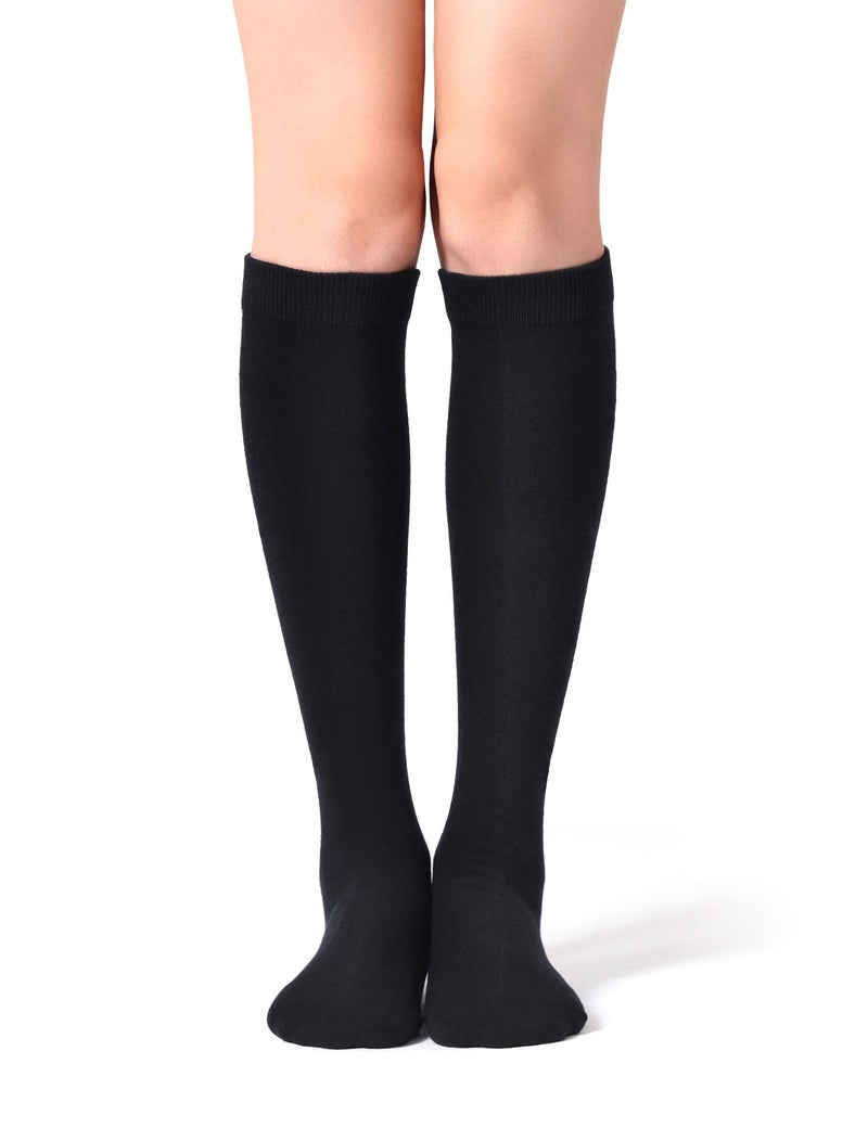 FITRELL 4 Pack Women's Knee High Socks Outdoor Sports Athletic Socks Casual Tube, Black - Image 2